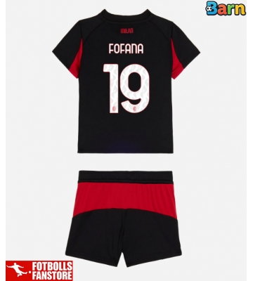 AC Milan Youssouf Fofana #19 Hemmatröja Barn 2025-26 Kortärmad (+ Korta byxor)